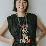 Block Necklace Cream/Milk Mix