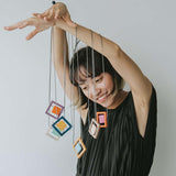Block Necklace Orange Mix