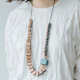 Stacked Adjustable Necklace / Teal