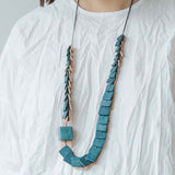 Stacked Adjustable Necklace / Teal