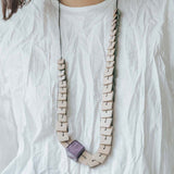 Stacked Adjustable Necklace / Purple