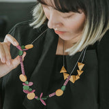 Blossom Adjustable Necklace / Purple Mix