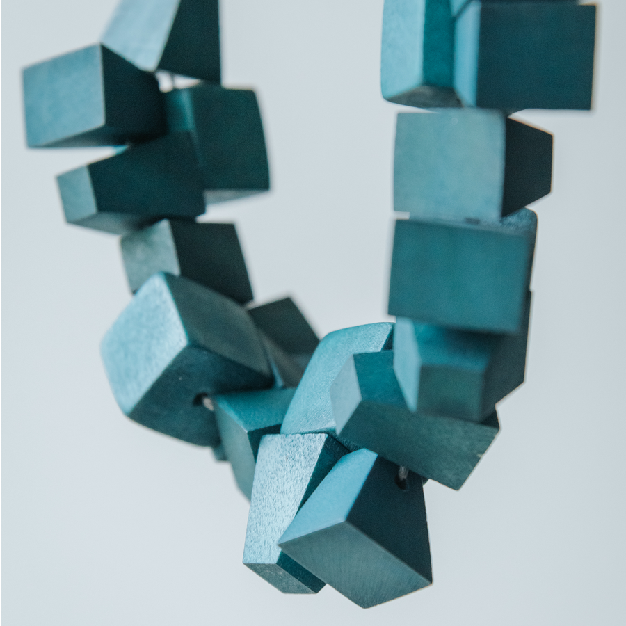 Block 2 Adjustable Necklace / Teal