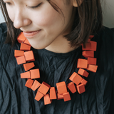 Block 2 Adjustable Necklace / Orange