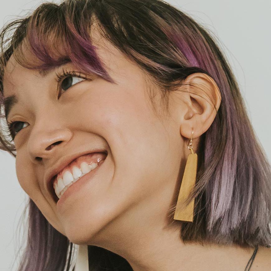 Quadrangle Q2 Earrings / Mustard