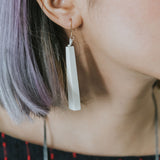 Quadrangle Q2 Earrings / White