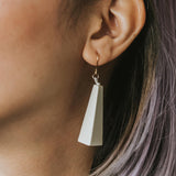 Quadrangle Q1 Earrings / White