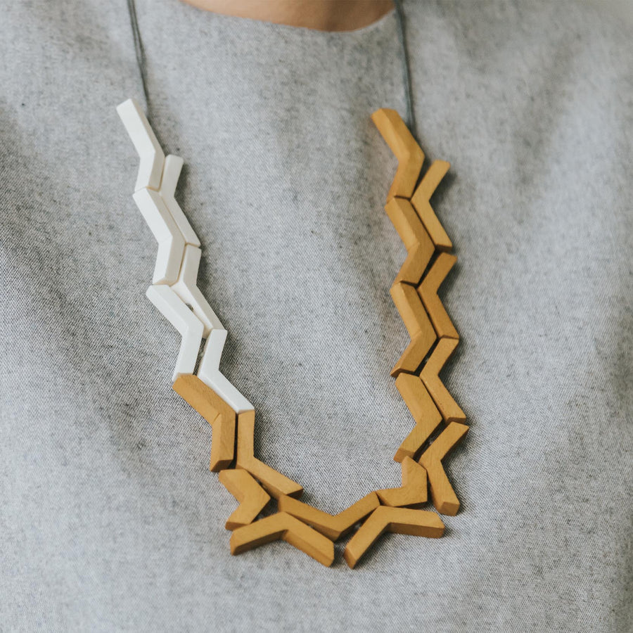 Vee Adjustable Necklace / Mustard Mix
