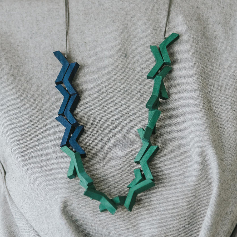 Vee Adjustable Necklace / Forest Mix