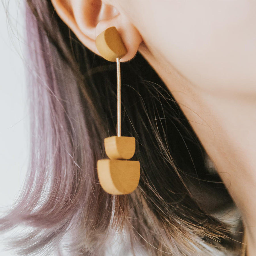 Mia Series 2 Semi Earrings / Mustard