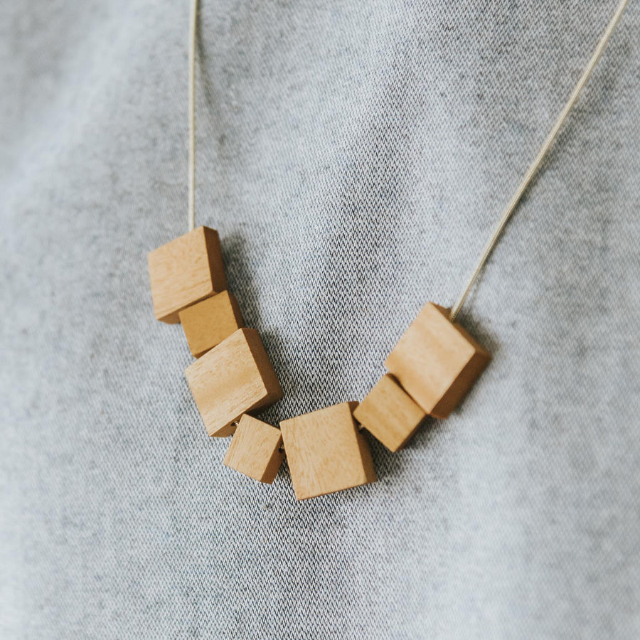 Mia Series 2 Square 2 Chain Necklace / Mustard