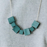 Mia Series 2 Square 2 Chain Necklace / Teal
