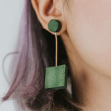 Mia Series 2 Square 1 Earrings / Forest