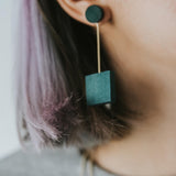 Mia Series 2 Square 1 Earrings / Teal