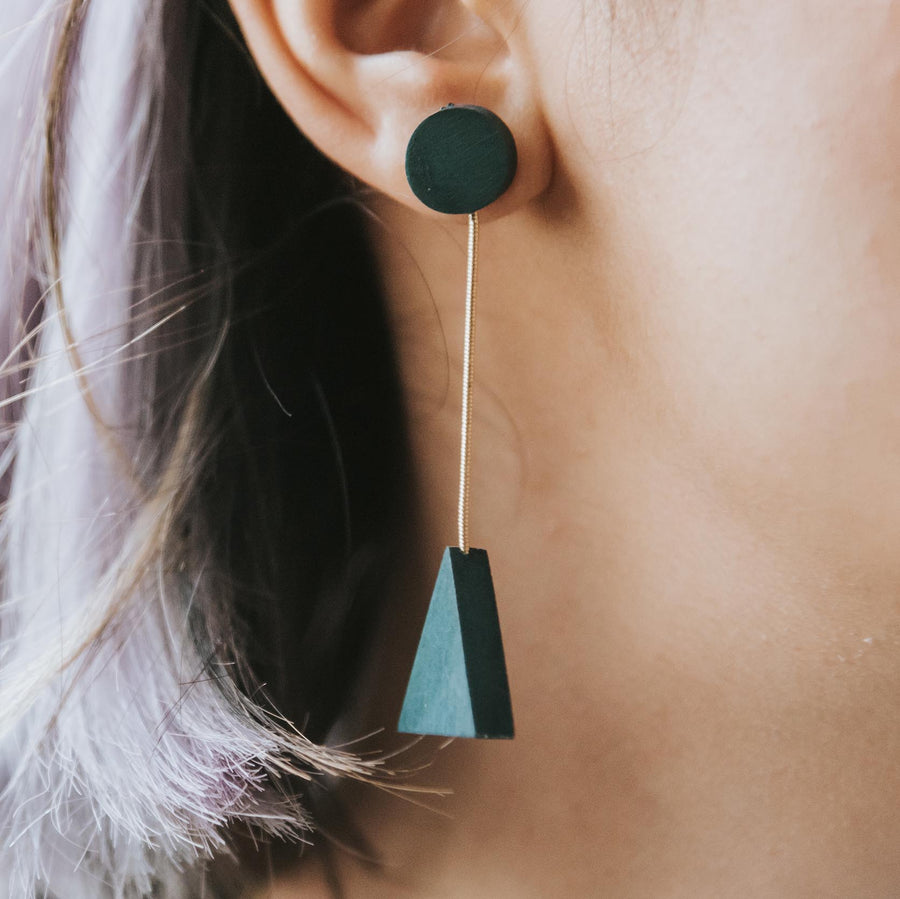 Mia Series 2 Triangle Earrings / Teal