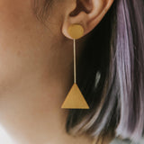Mia Series 2 Triangle Earrings / Mustard