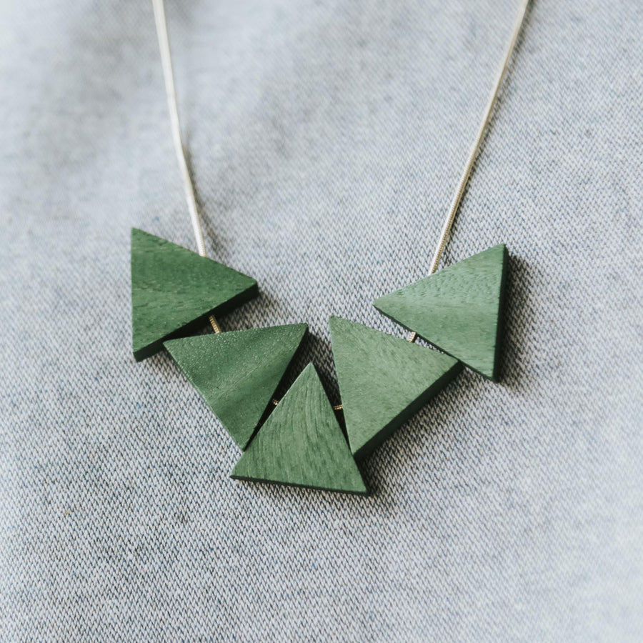 Mia Series 2 Triangle Necklace / Forest