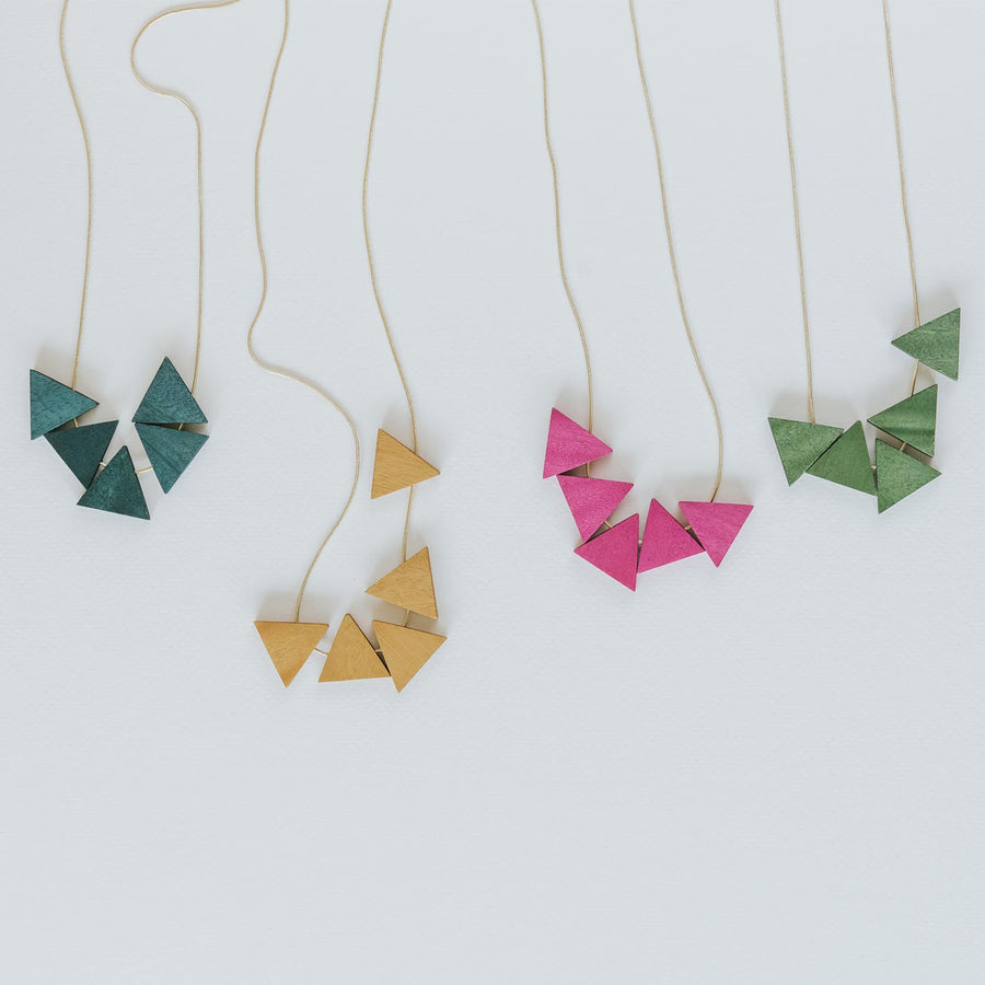 Mia Series 2 Triangle Chain Necklace / Teal