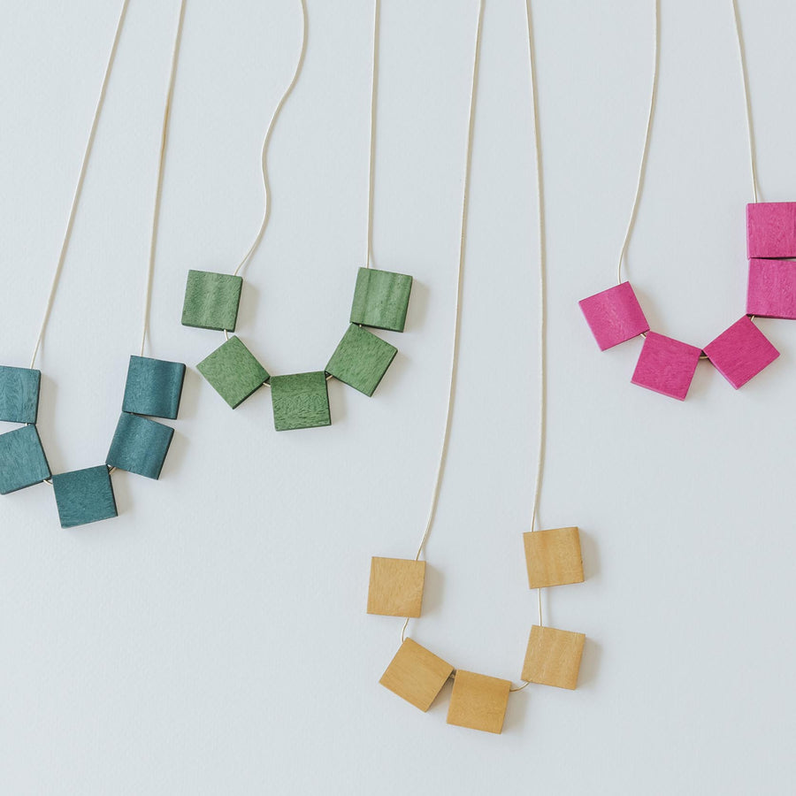 Mia Series 2 Square 1 Chain Necklace / Mustard