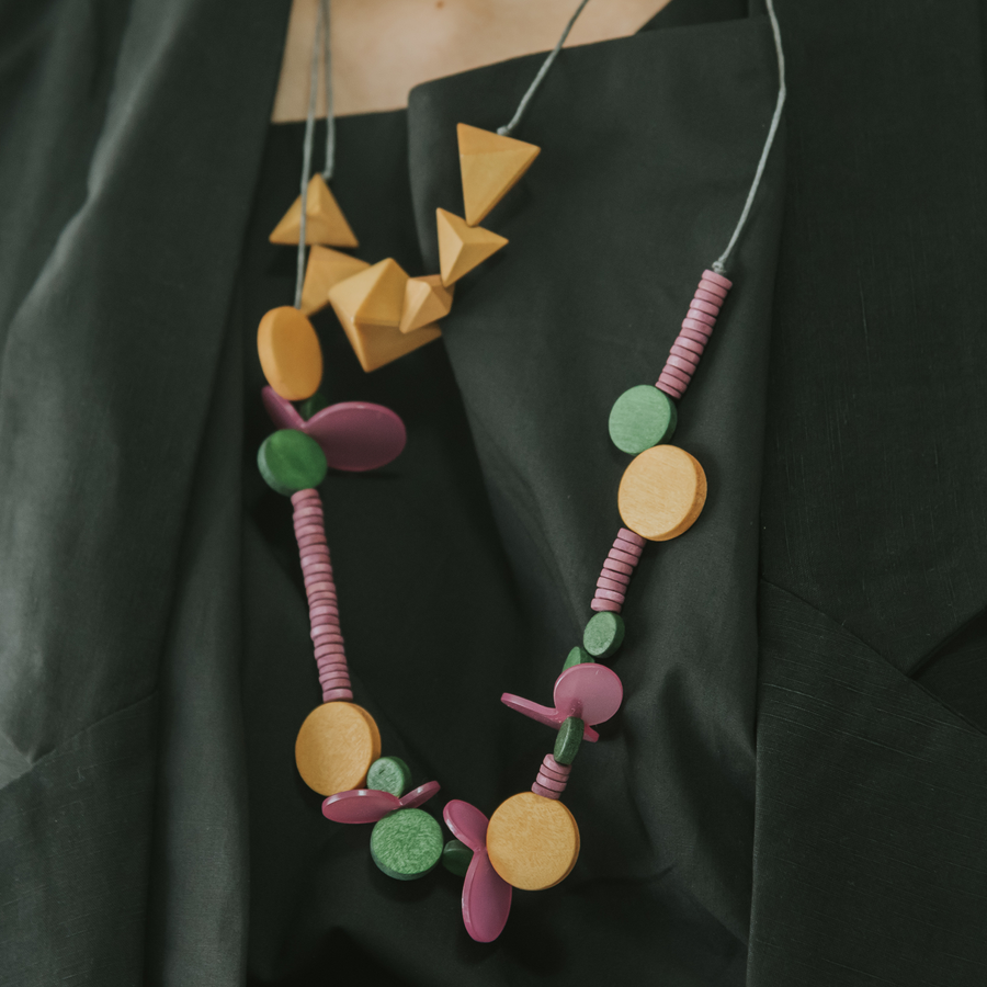 WoonHung x H&M / Blossom Adjustable Necklace / Purple Mix
